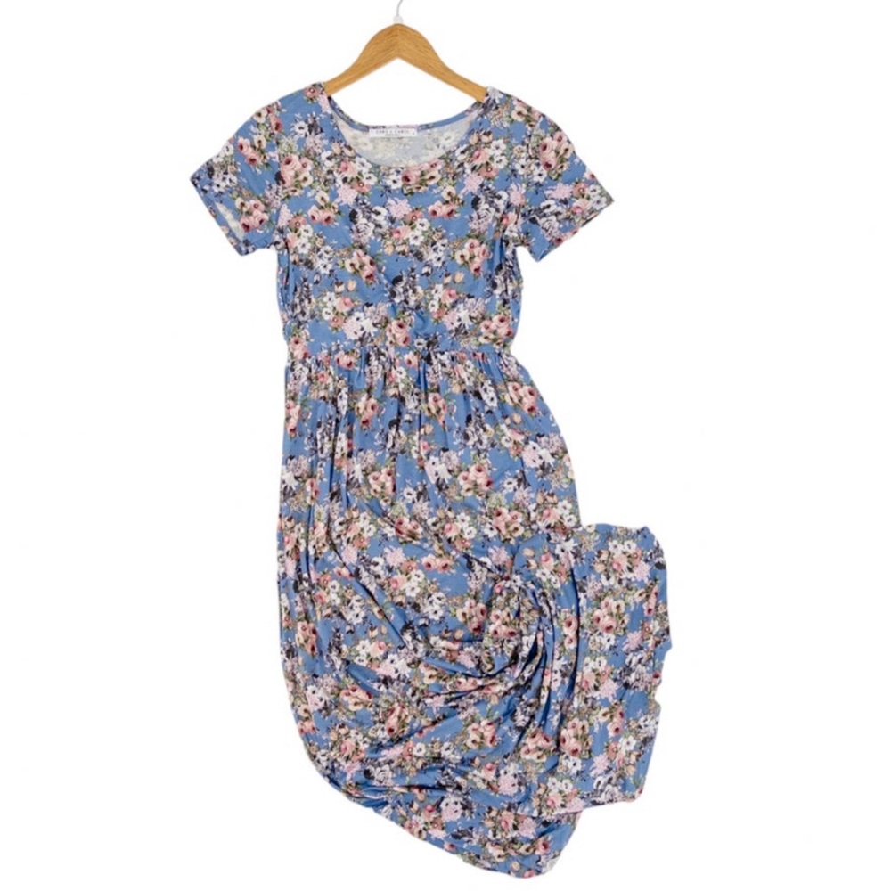 Floral Blue Maxi Dress
